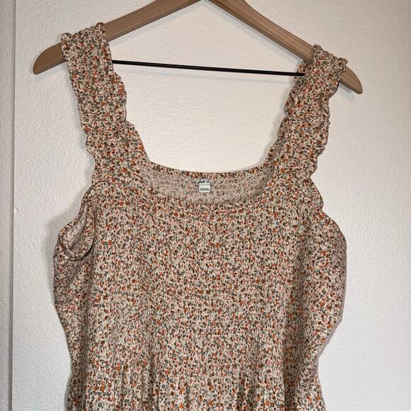 AERIE Aerie Floral Sleeveless Smocked Midi lightweight spring Easter dress XXL - Picture 5 of 7